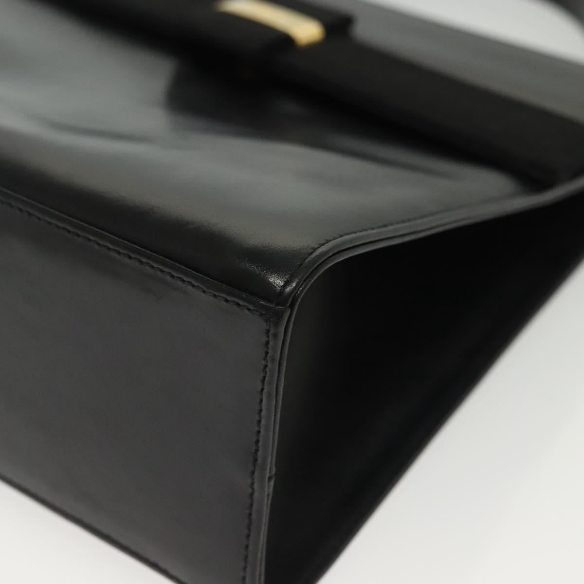 Salvatore Ferragamo Vala Leather Black Leather Handbag (Pre-Owned)