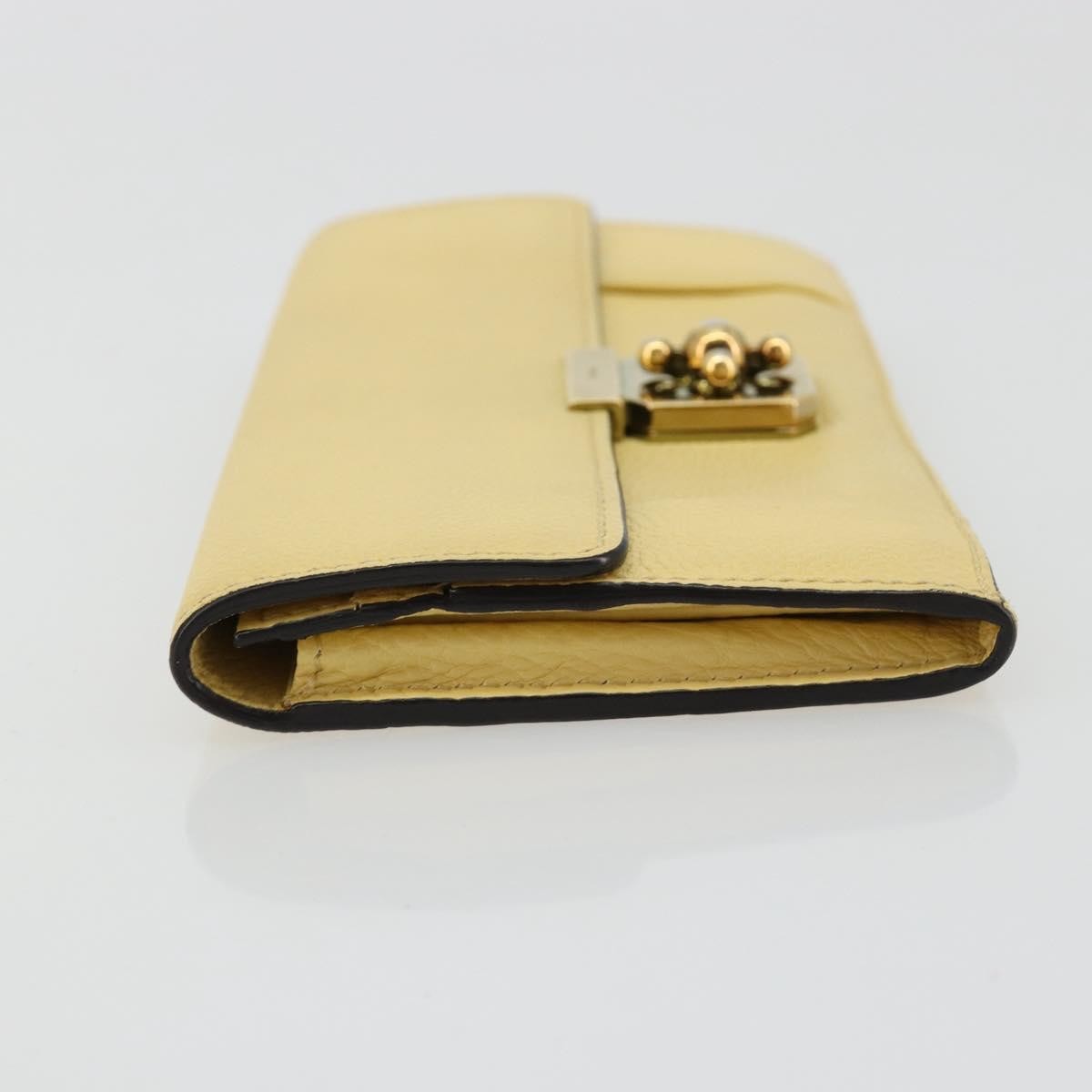 Chloe Marcie Continental Leather Yellow Leather Wallets Accessory (Pre-Owned)
