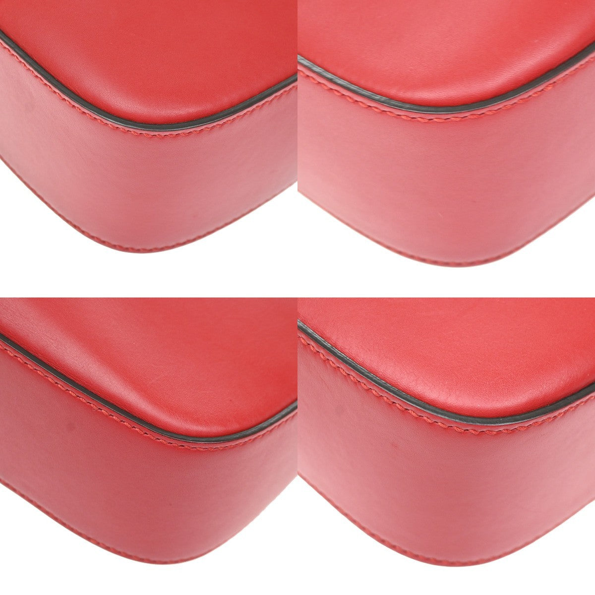 Gucci Bee Web Camera Leather Red Leather Shoulder Bag Bag (Pre-Owned)