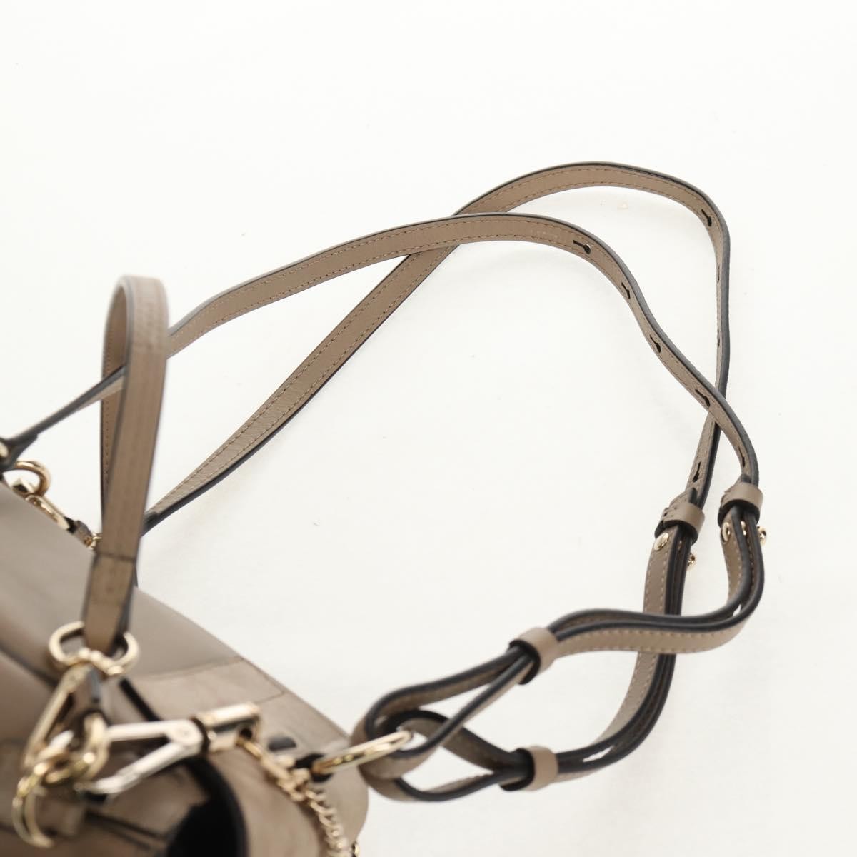 Chloe Faye Leather And Suede Gray Leather Backpack Bag (Pre-Owned)