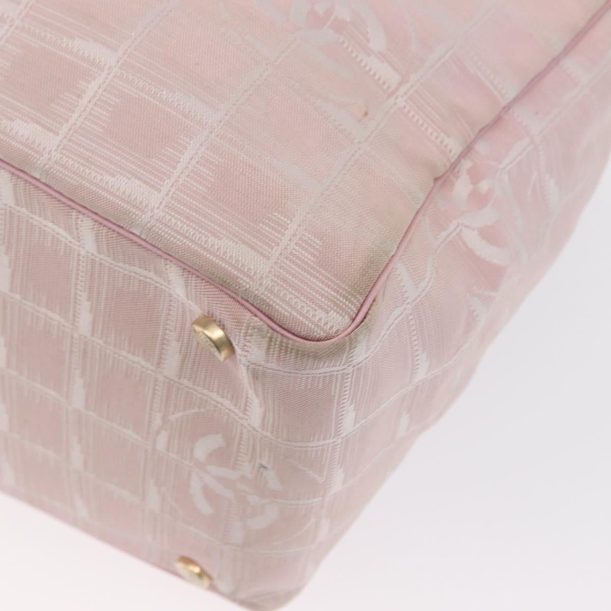 Chanel Travel Line Tote Nylon Pink Nylon Tote Bag Bag (Pre-Owned)