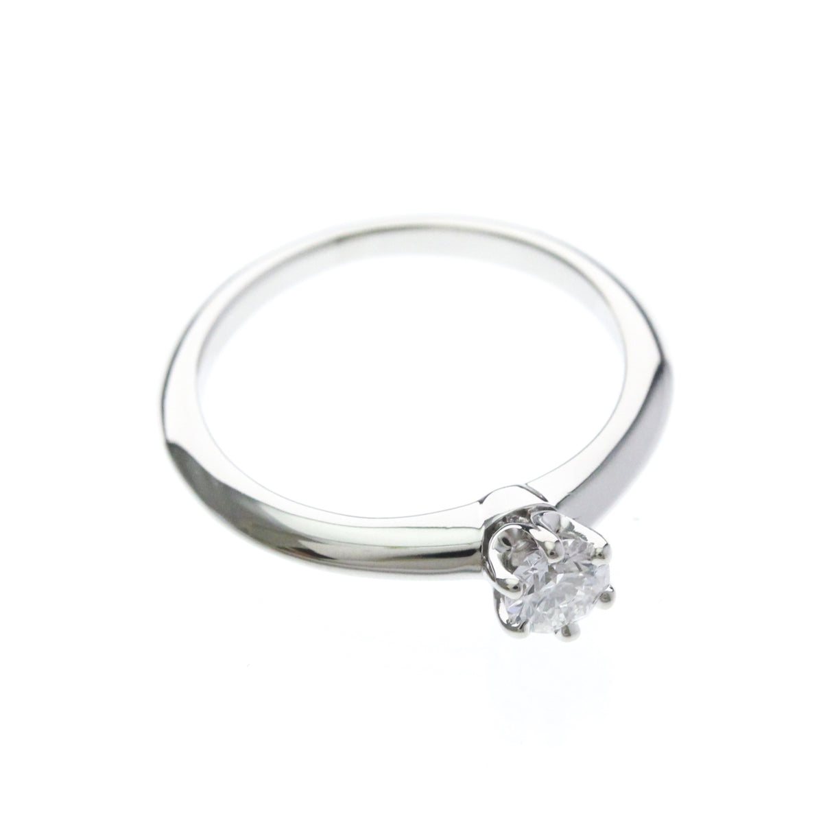 Tiffany & Co. Tiffany Setting Solitaire Platinum With Rbc Diamond G/Vvs2 Silver Platinum Ring Jewelry (Pre-Owned)