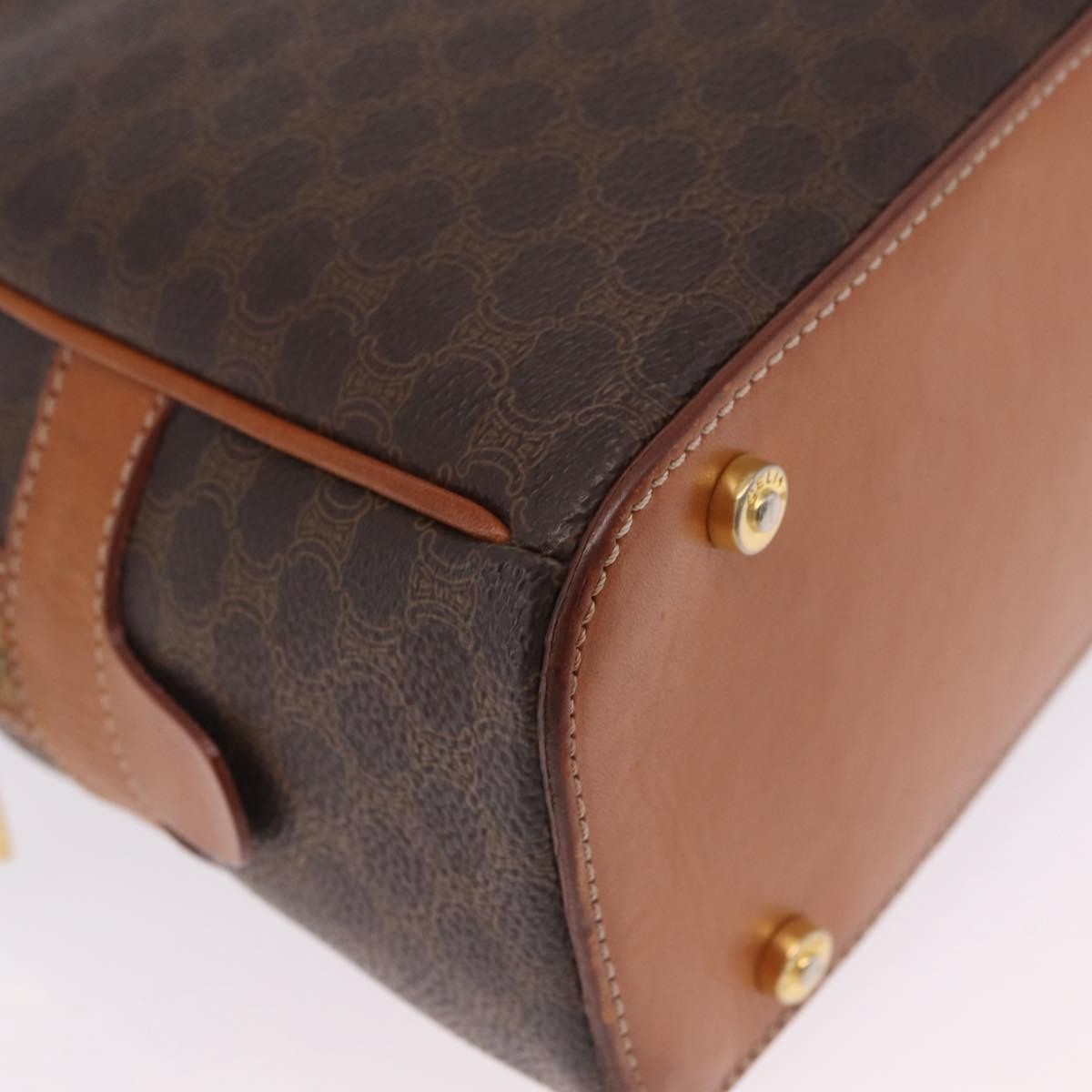 Celine Vintage Handbag Toile Céline Brown Canvas Handbag (Pre-Owned)