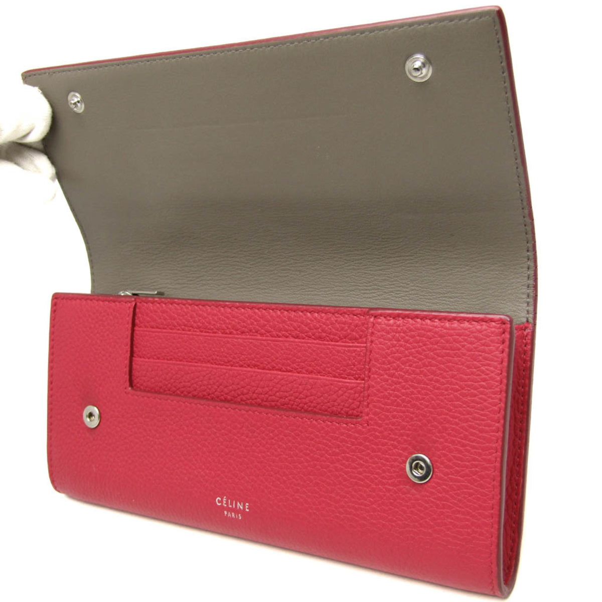 Celine Multifunction Flap Leather Pink Leather Wallets Accessory (Pre-Owned)