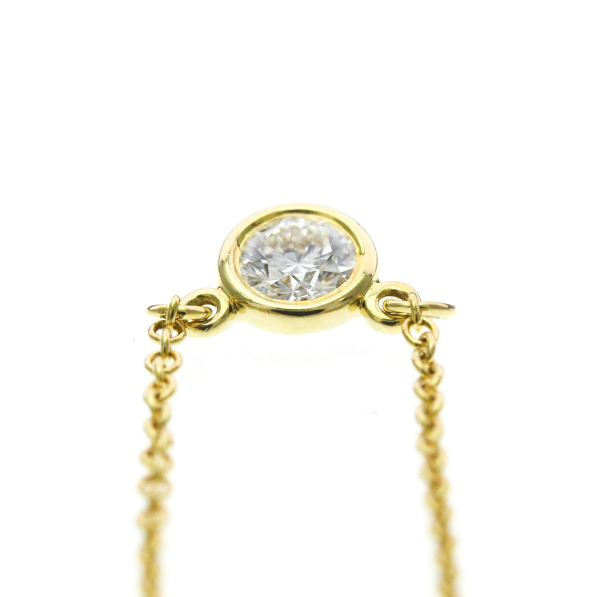 Tiffany & Co. Elsa Peretti Diamonds By The Yard Pendant 18K Rose Gold With Pear-Shaped Diamond Yellow Yellow_Gold Necklace Jewelry (Pre-Owned)