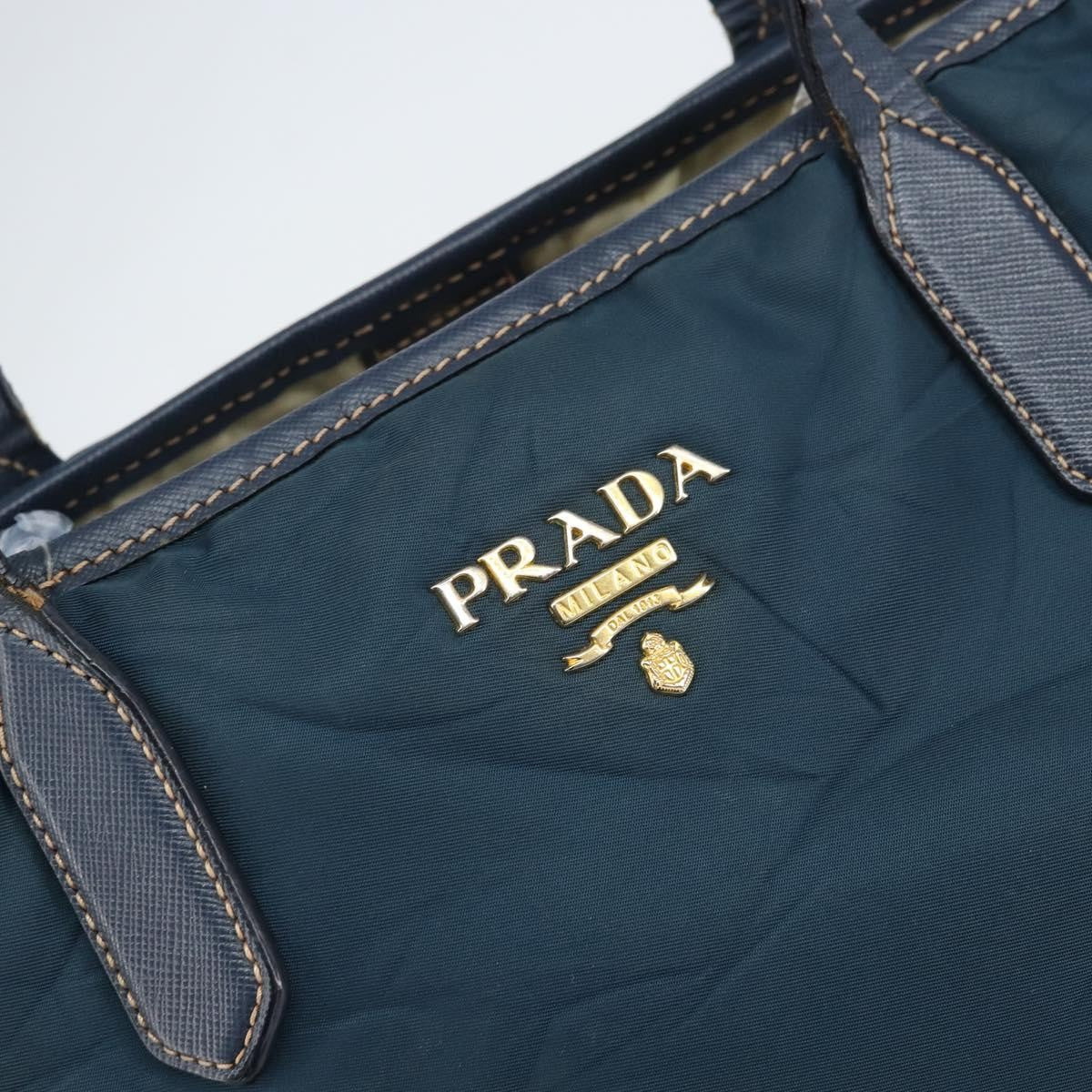 Prada Vintage Tote Tessuto Navy Nylon Tote Bag Bag (Pre-Owned)