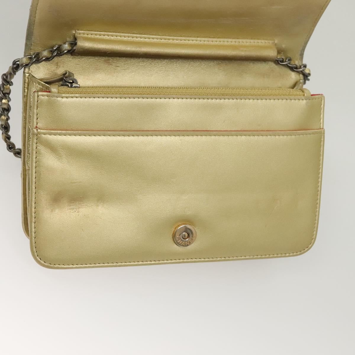 Chanel Gabrielle Wallet On Chain Quilted Aged Calfskin Gold Leather Crossbody Bag Bag (Pre-Owned)