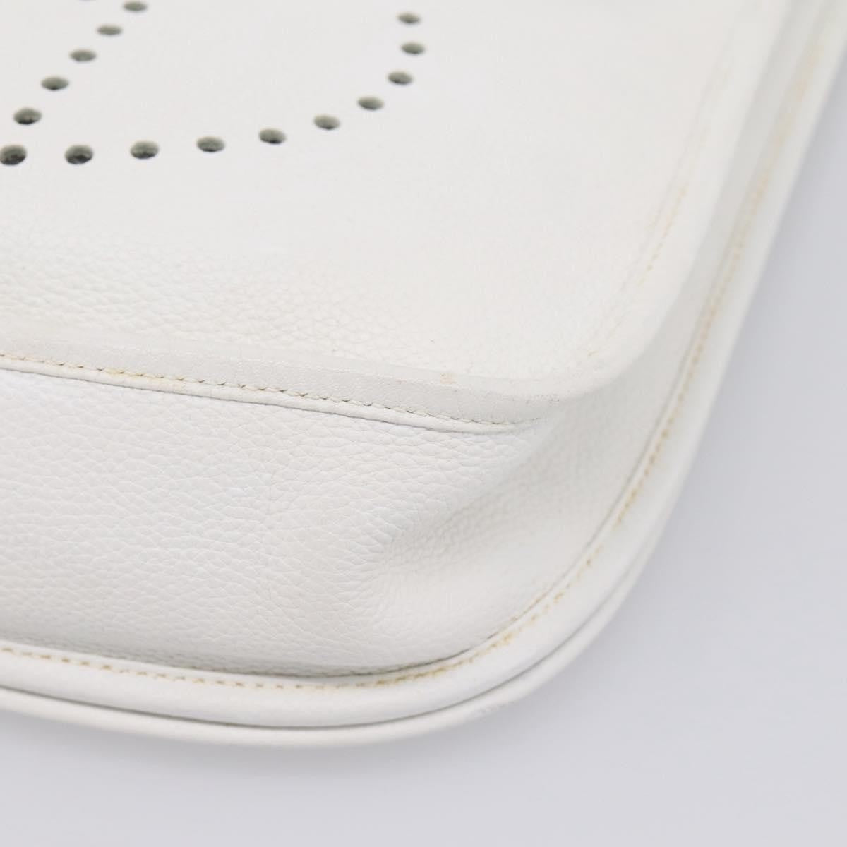 Hermes Evelyne Bag Gen I Togo White Leather Handbag (Pre-Owned)