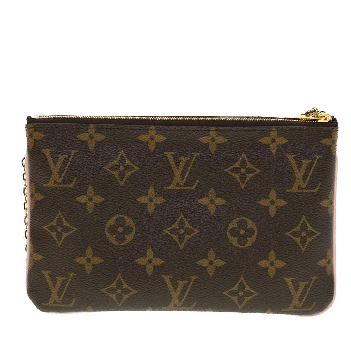 Louis Vuitton Double Zip Pochette Limited Edition Vivienne Xmas Monogram Canvas Brown Canvas Clutche & Pouche Bag (Pre-Owned)