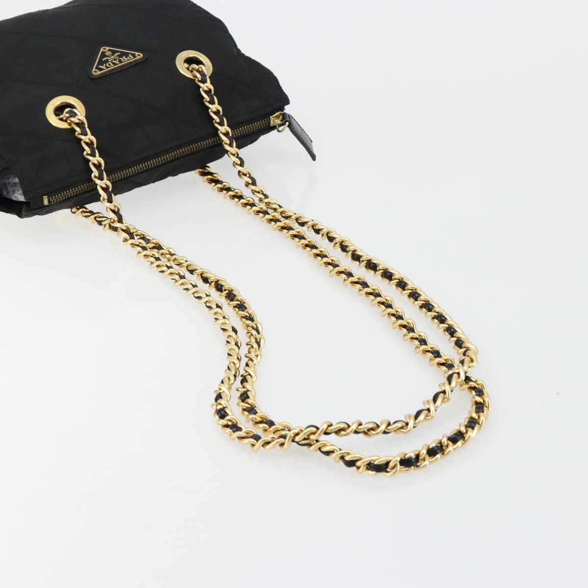 Prada Re-Edition 1995 Chain Quilted Tessuto Black Nylon Shoulder Bag Bag (Pre-Owned)