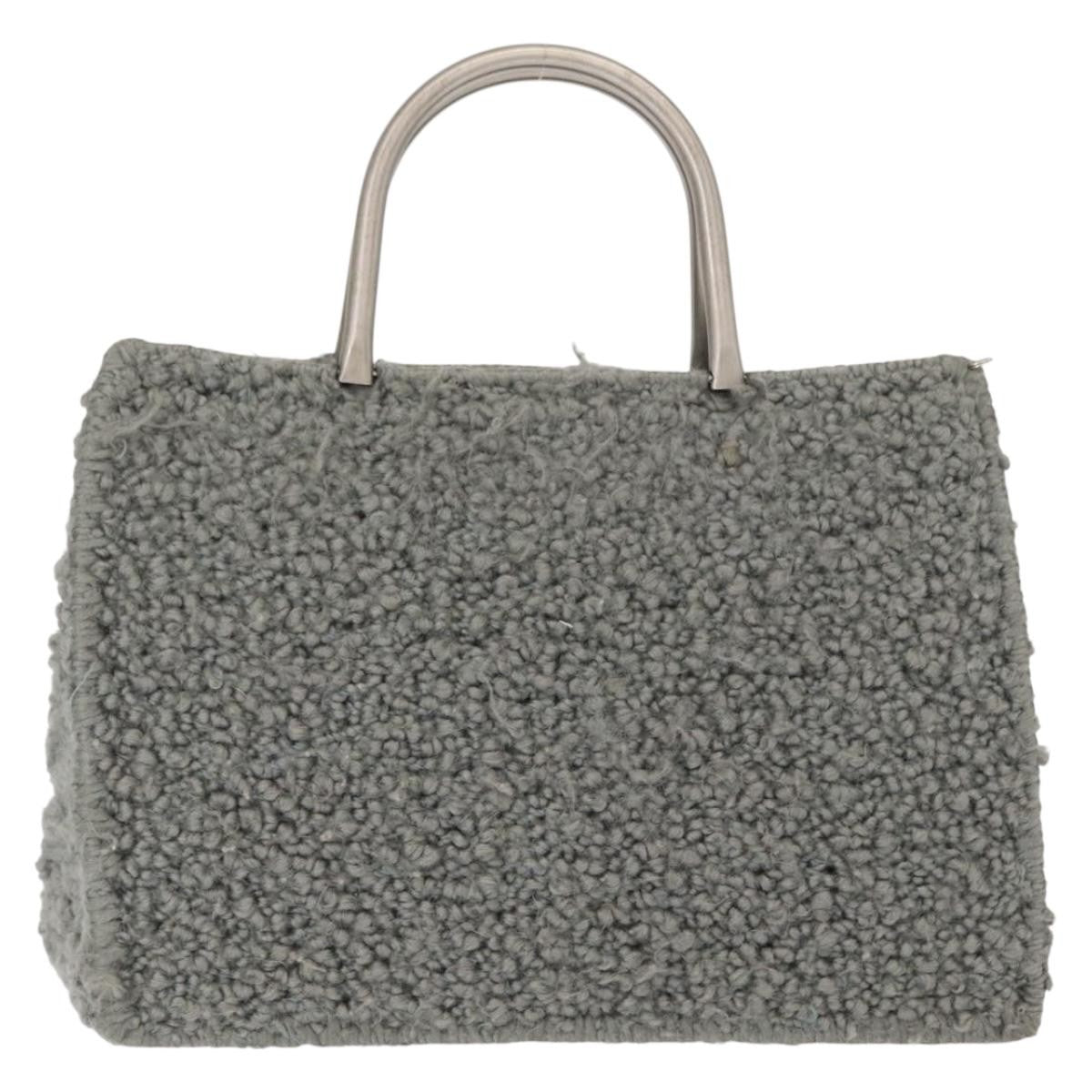 Salvatore Ferragamo Gancini Wool Gray Wool Handbag (Pre-Owned)