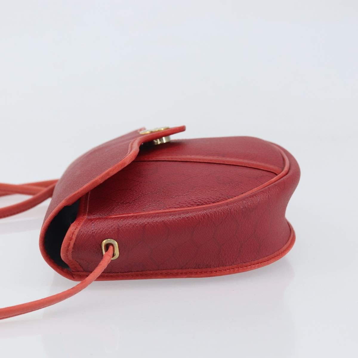 Christian Dior Vintage Honeycomb Flap Coated Canvas Red Pvc Shoulder Bag Bag (Pre-Owned)