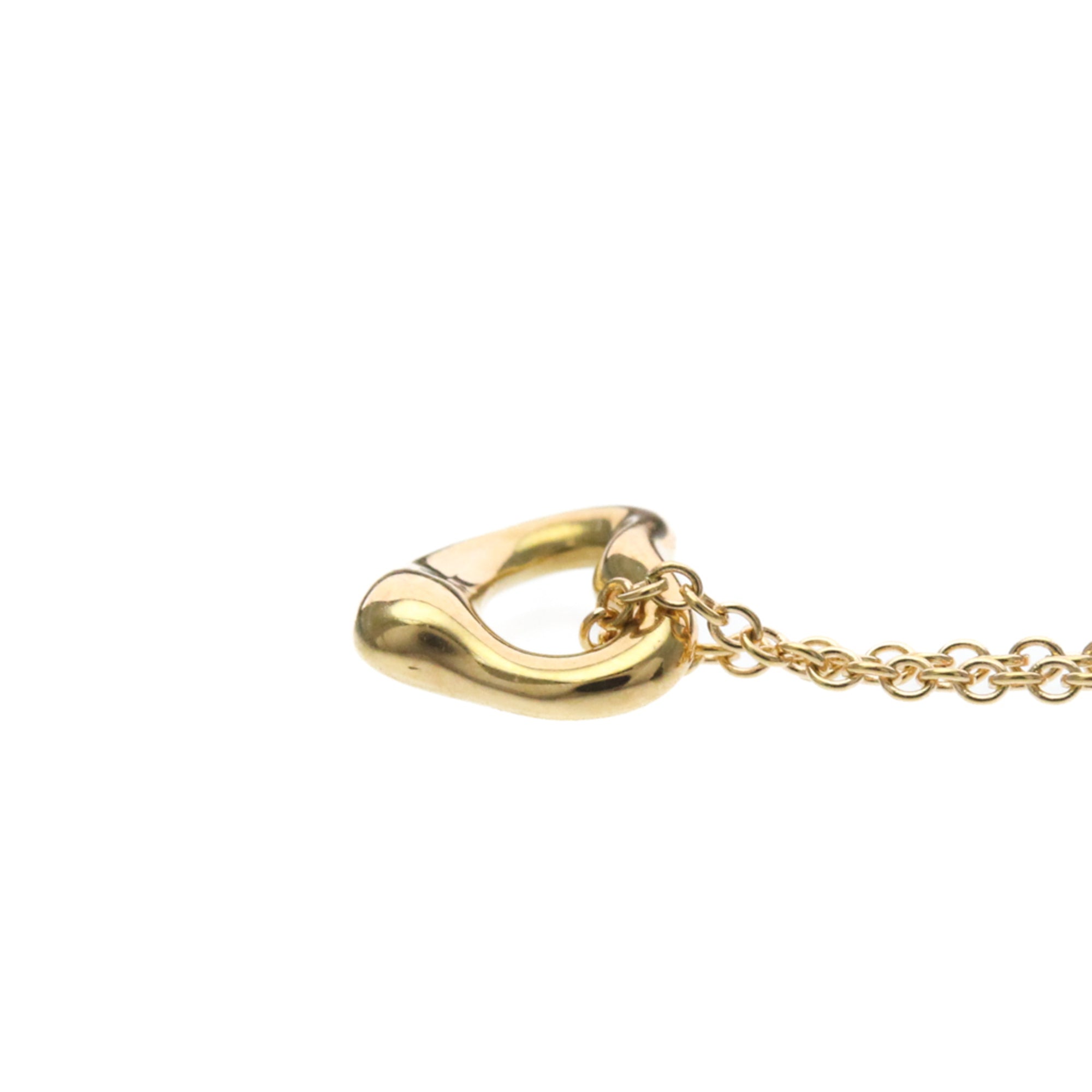 Tiffany & Co. Elsa Peretti Open Heart Pendant 18K Rose Gold Pink Pink_Gold Necklace Jewelry (Pre-Owned)