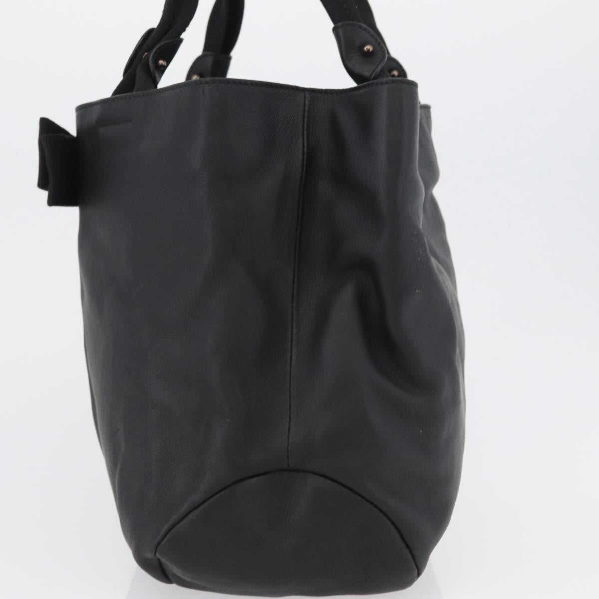 Salvatore Ferragamo Vala Tote Leather Black Leather Tote Bag Bag (Pre-Owned)