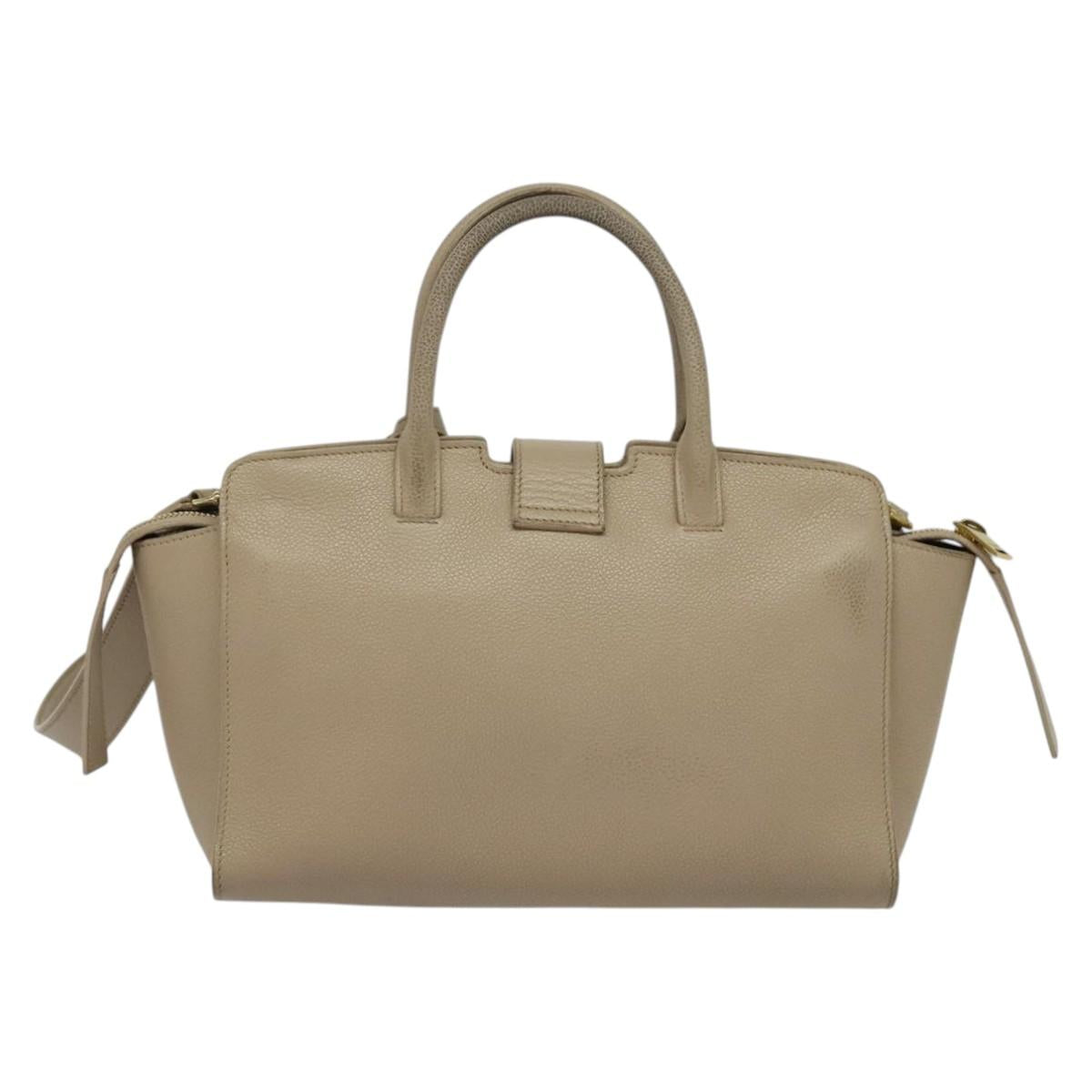 Yves Saint Laurent Downtown Beige Leather Handbag (Pre-Owned)