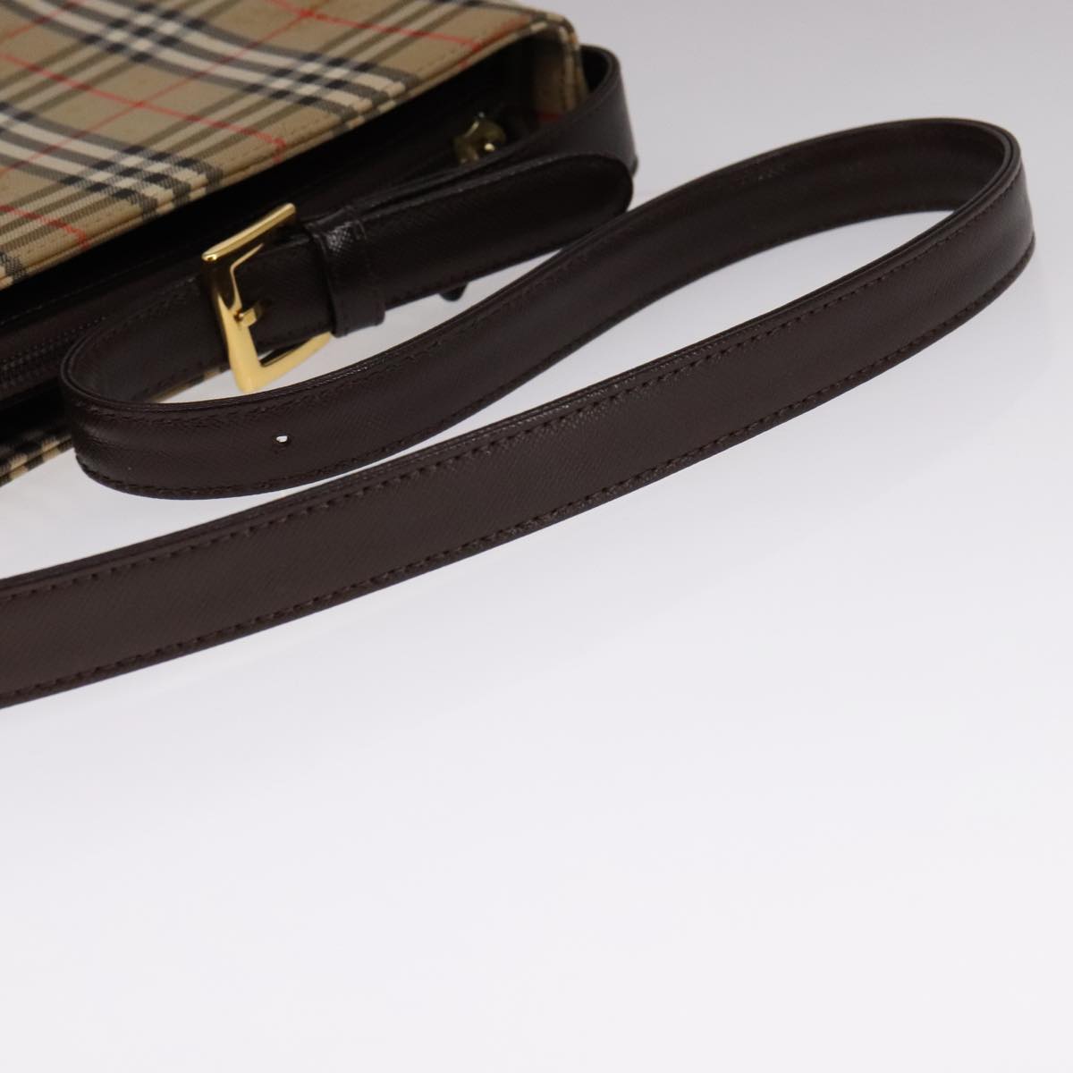 Burberry Nova Check Beige Canvas Shoulder Bag (Pre-Owned)