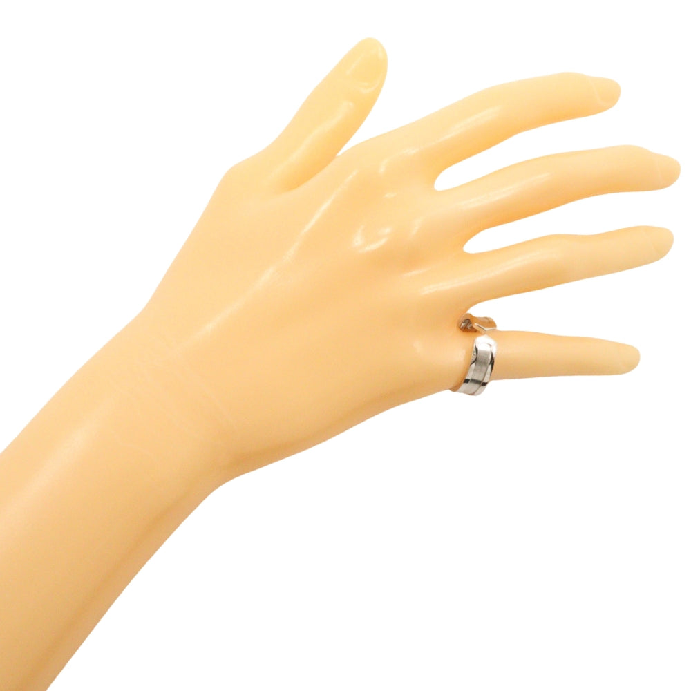 Cartier 2C C2 Silver White Gold Ring Jewelry (Pre-Owned)