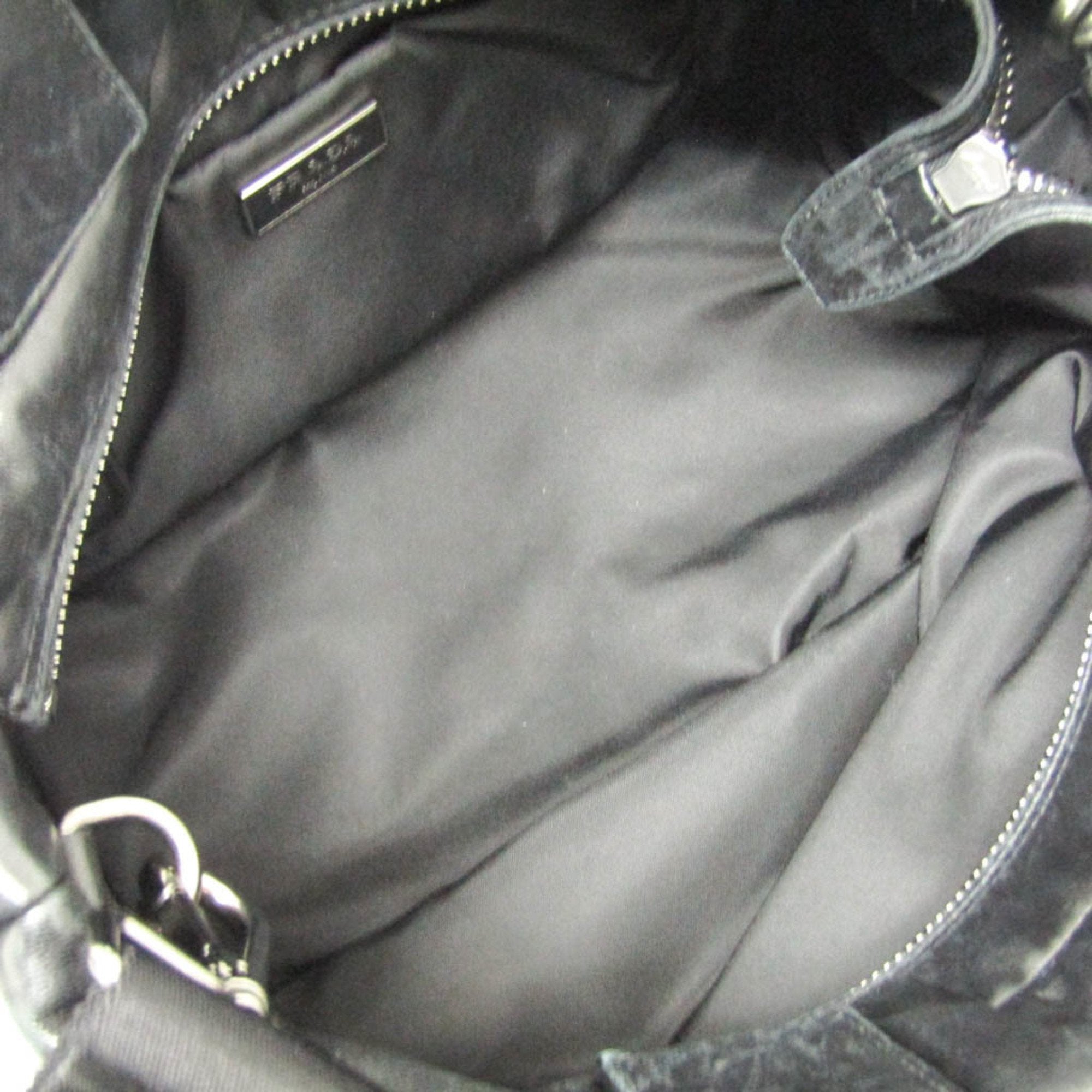 Prada Tessuto Black Canvas Handbag (Pre-Owned)