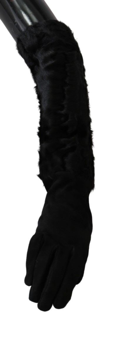 Dolce & Gabbana Elegant Elbow Length Suede Women's Gloves