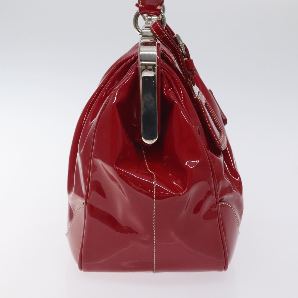 Prada Vintage Patent Leather Red Patent_Leather Handbag (Pre-Owned)