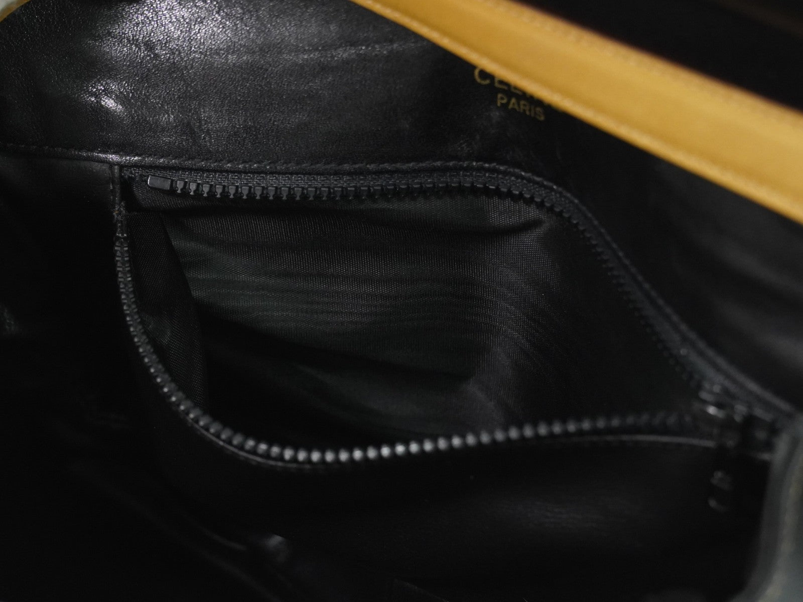 Celine Vintage Flap Leather Black Leather Shoulder Bag Bag (Pre-Owned)