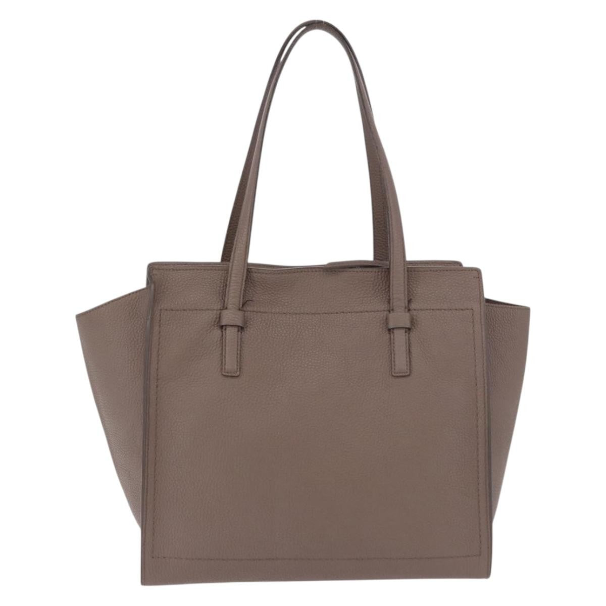 Salvatore Ferragamo Amy Tote Pebbled Leather Beige Leather Tote Bag Bag (Pre-Owned)