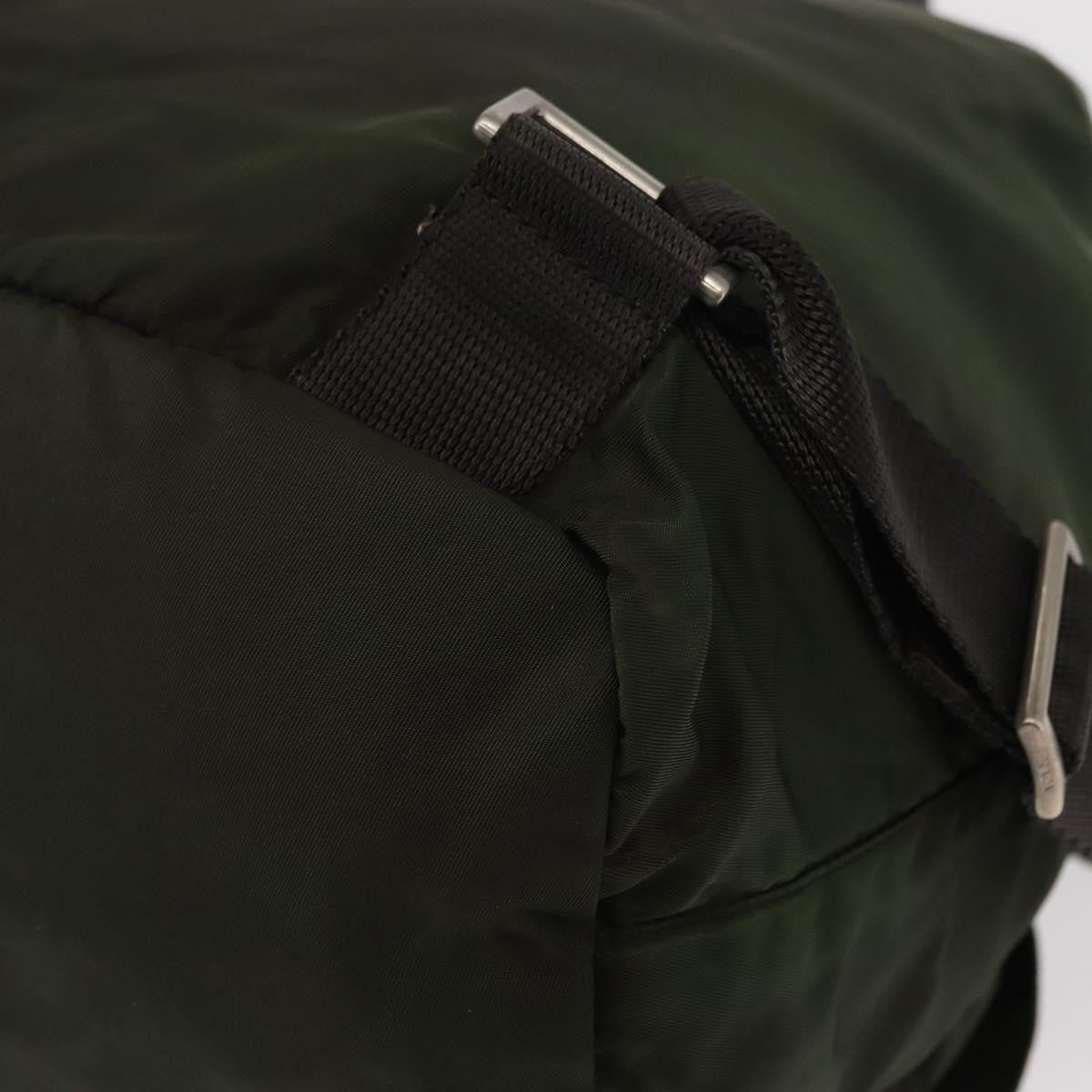 Prada Double Front Pocket Tessuto Khaki Nylon Backpack Bag (Pre-Owned)