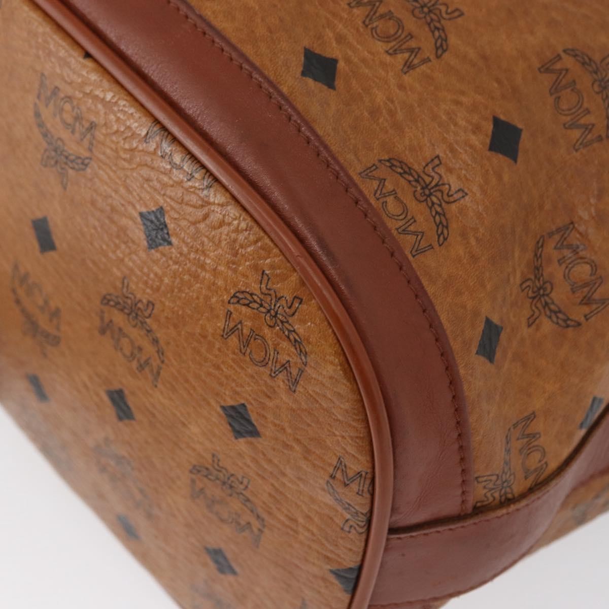 MCM Visetos Canvas Brown Canvas Shoulder Bag Bag (Pre-Owned)