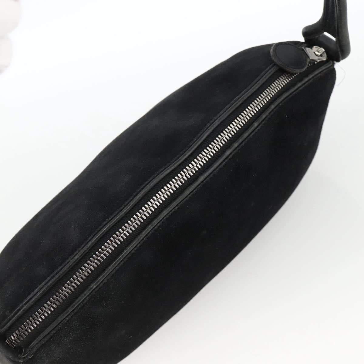 Salvatore Ferragamo Gancini Suede Black Suede Shoulder Bag Bag (Pre-Owned)