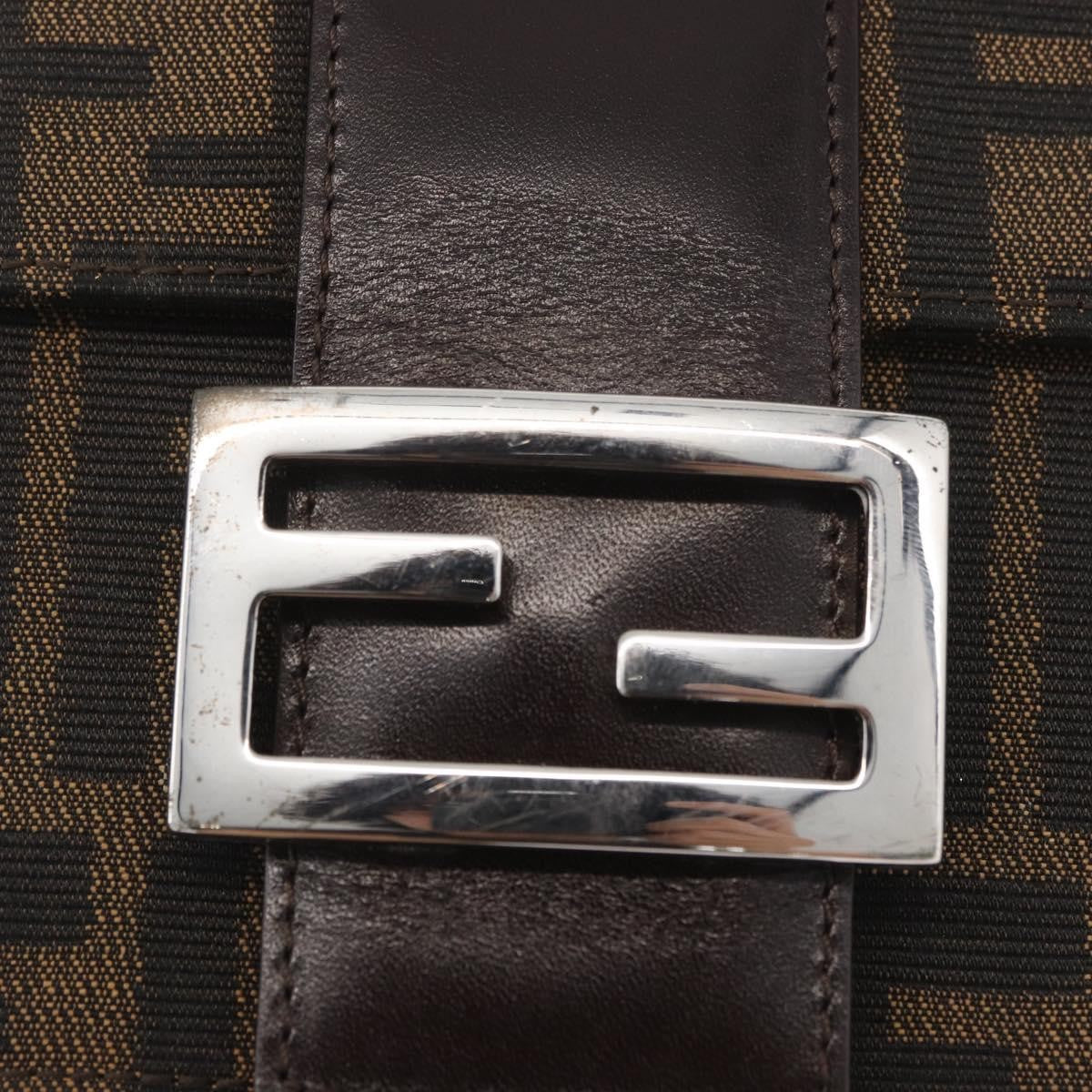 Fendi Baguette Zucca Canvas Brown Canvas Handbag (Pre-Owned)
