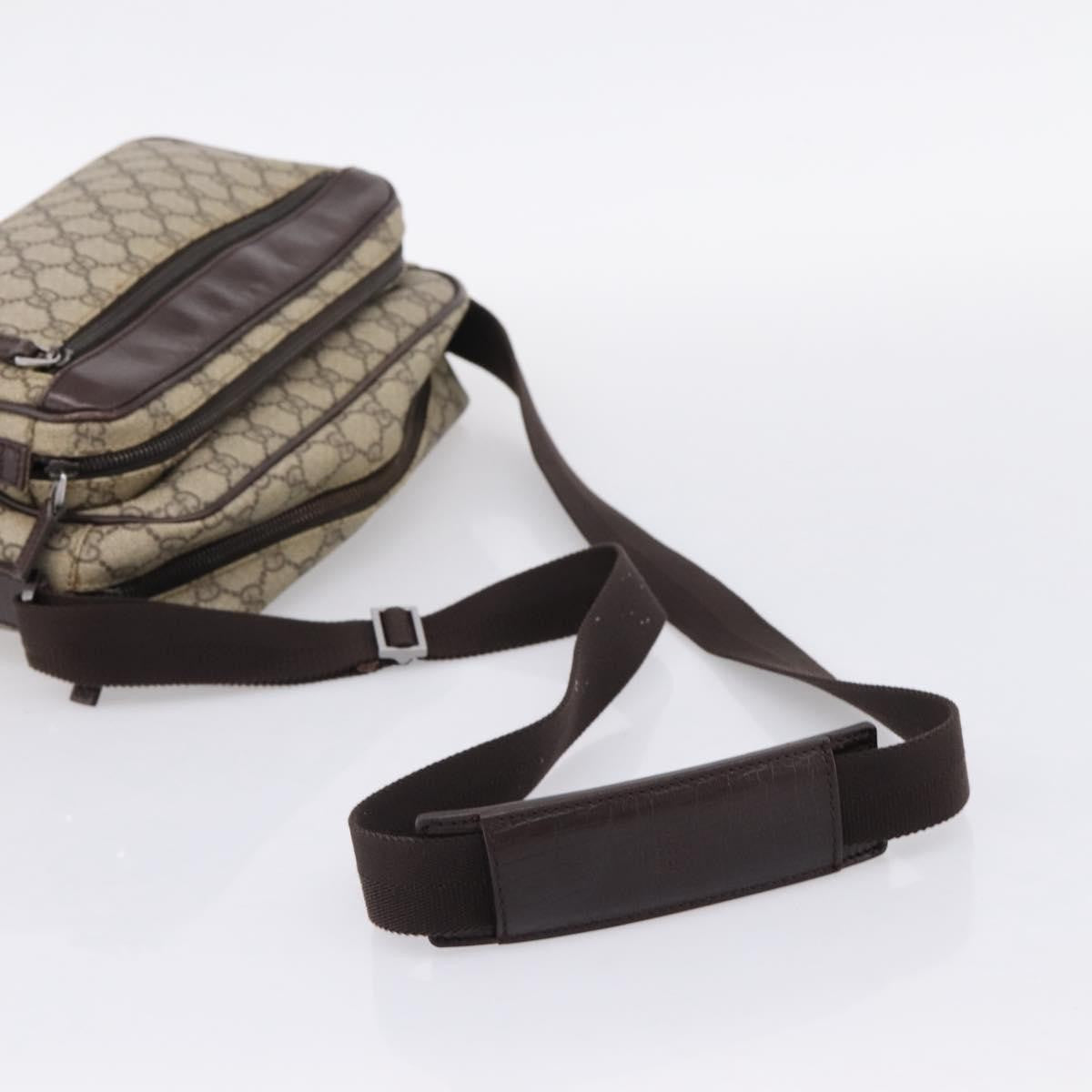 Gucci Front Zip Pocket Messenger Gg Coated Canvas Beige Canvas Shoulder Bag Bag (Pre-Owned)