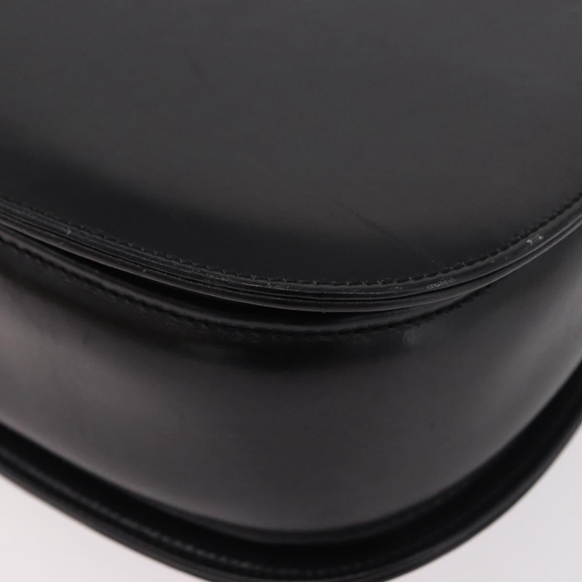 Gucci Vintage Convertible Bamboo Top Handle Leather Black Leather Handbag (Pre-Owned)