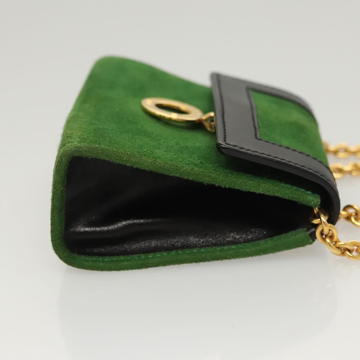 Celine Circle Logo Suede Green Suede Clutche & Pouche Bag (Pre-Owned)