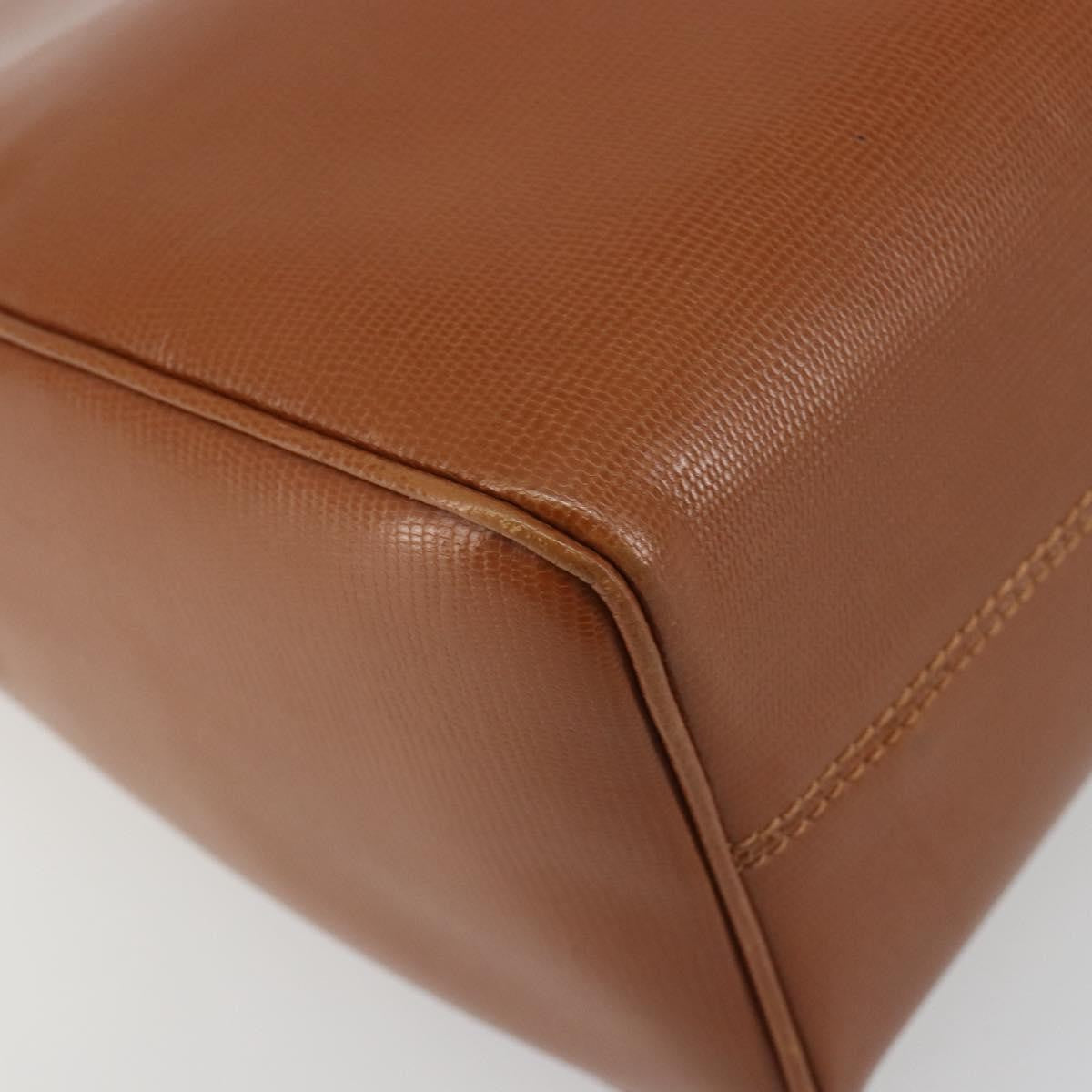 Celine Vintage Circle Logo Leather Brown Leather Shoulder Bag Bag (Pre-Owned)