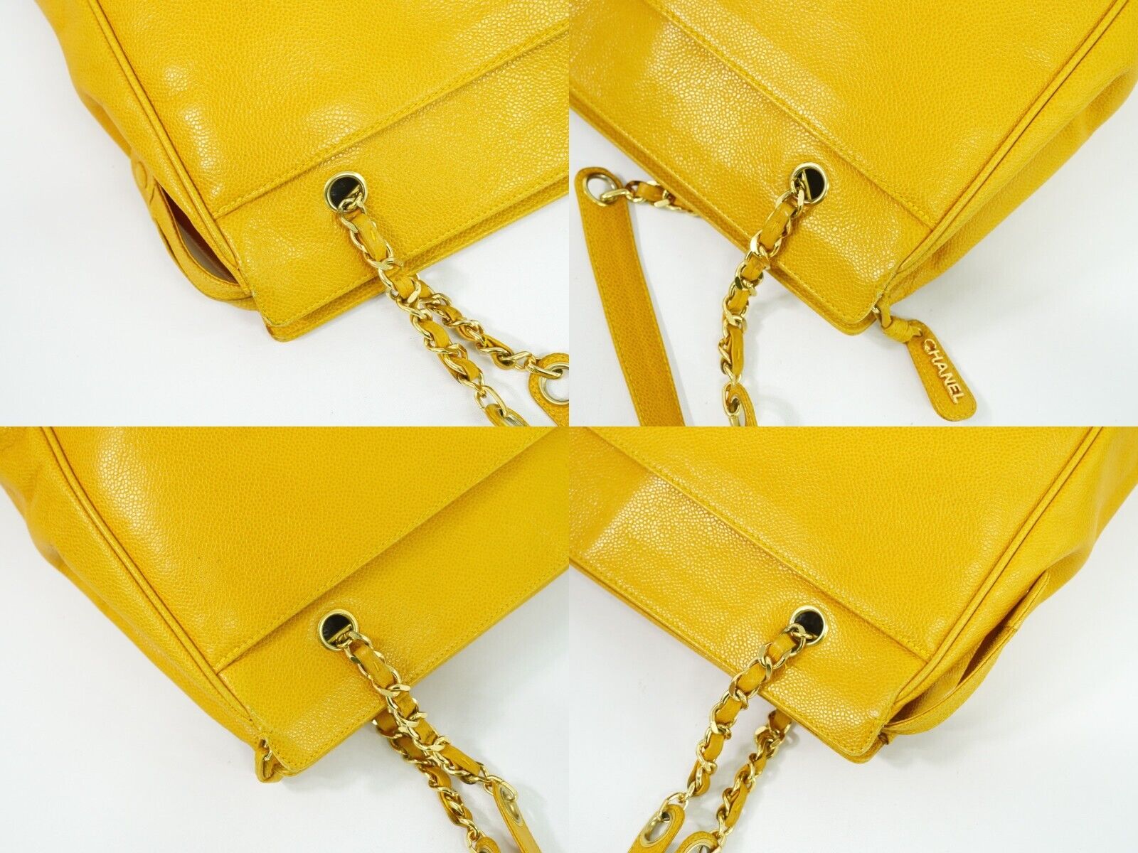 Chanel Triple Coco Yellow Leather Tote Bag (Pre-Owned)