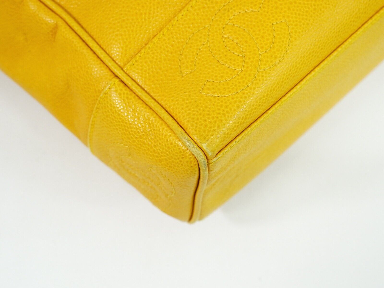 Chanel Triple Coco Yellow Leather Tote Bag (Pre-Owned)