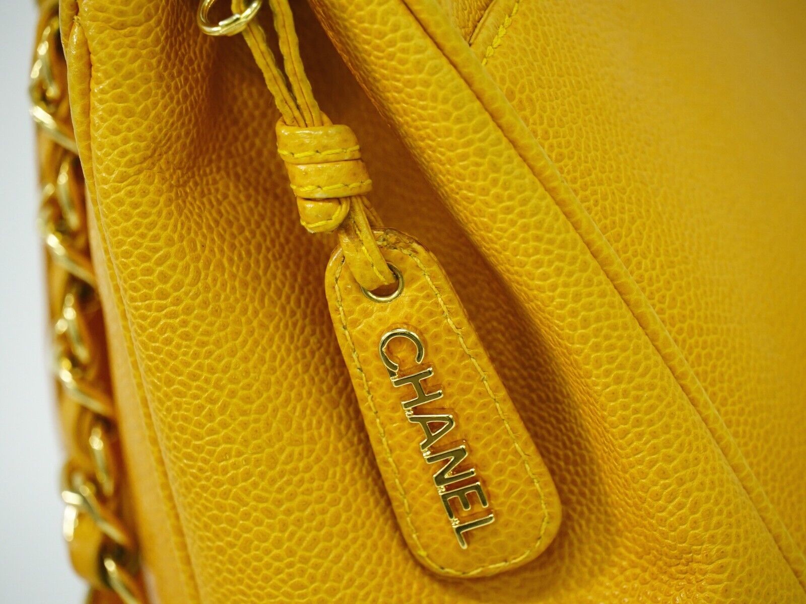 Chanel Triple Coco Yellow Leather Tote Bag (Pre-Owned)