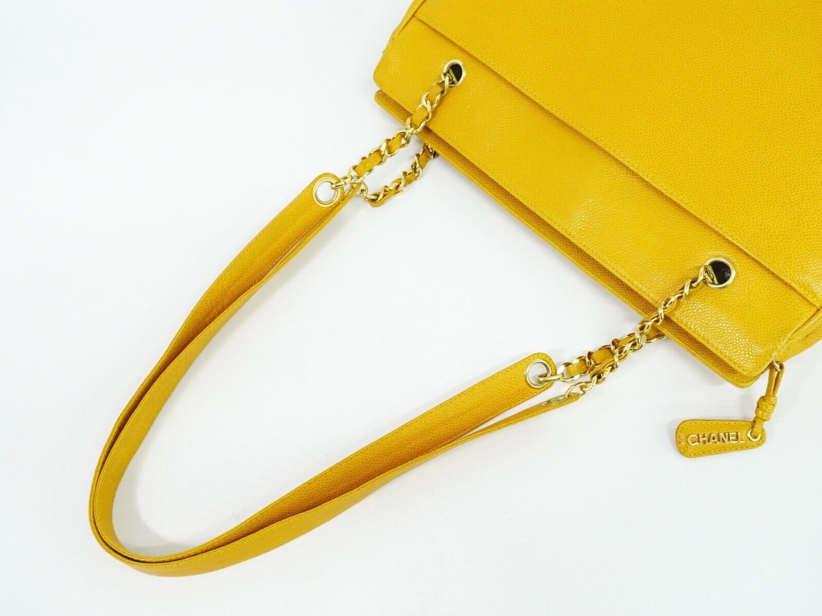 Chanel Triple Coco Yellow Leather Tote Bag (Pre-Owned)