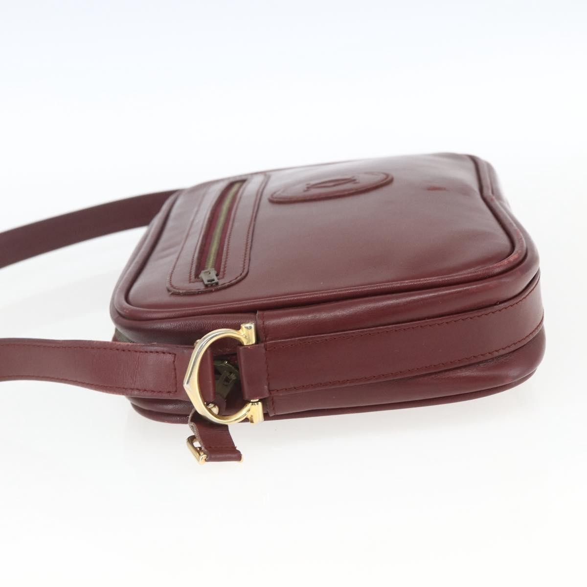 Cartier Must De Cartier Leather Burgundy Leather Shoulder Bag Bag (Pre-Owned)