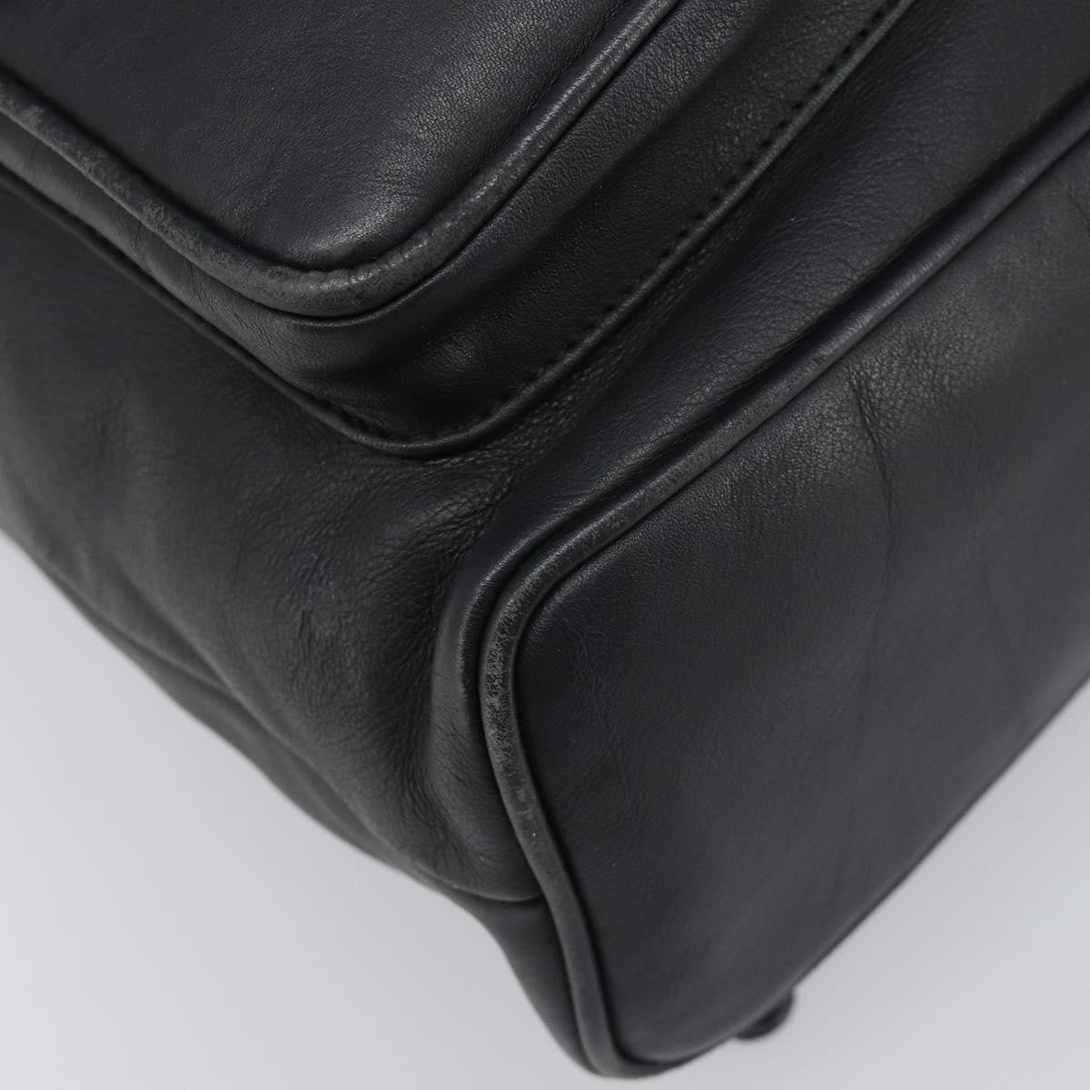 Gucci Vintage Bamboo Leather Black Leather Backpack Bag (Pre-Owned)