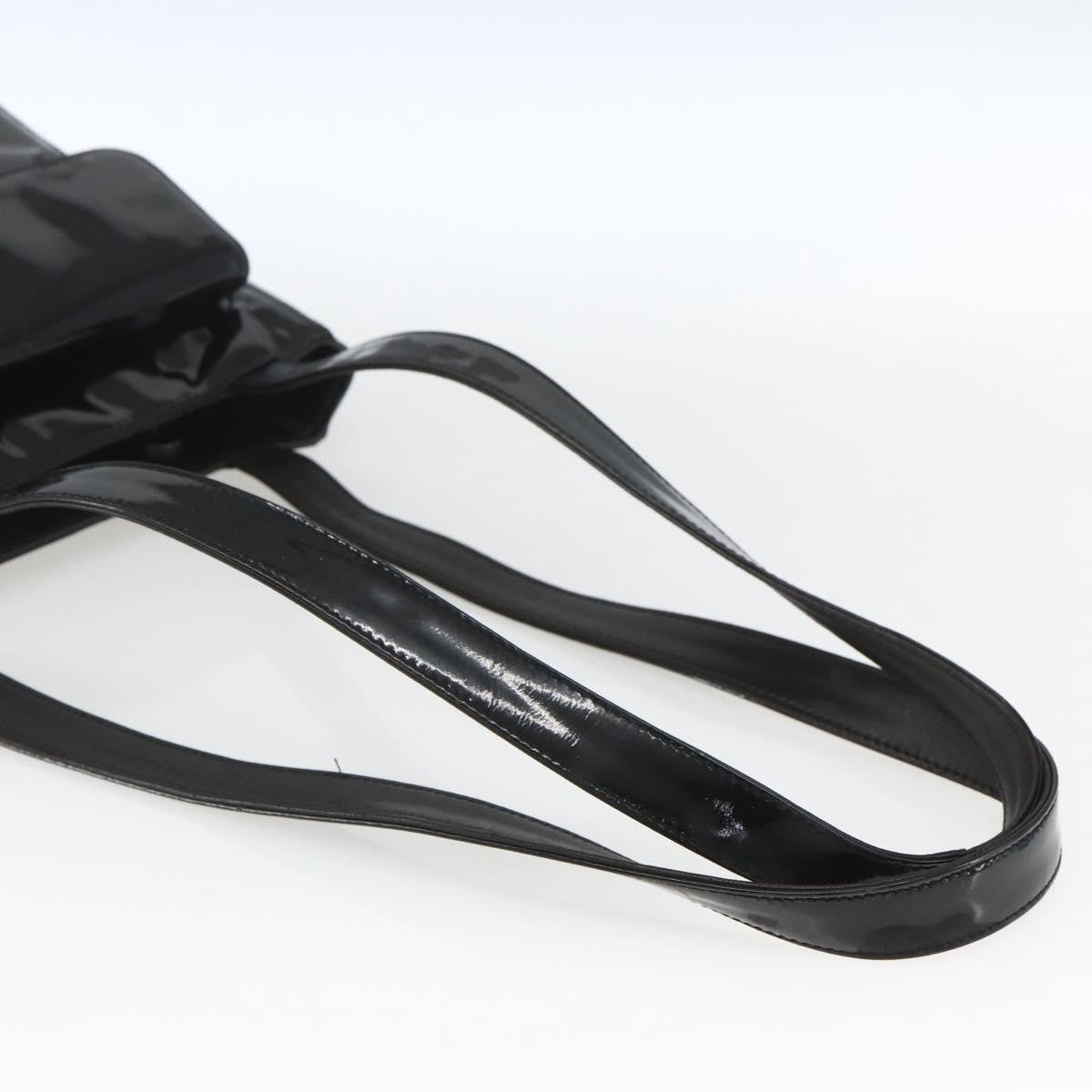 Chanel Vintage Flap Patent Leather Black Patent_Leather Shoulder Bag Bag (Pre-Owned)
