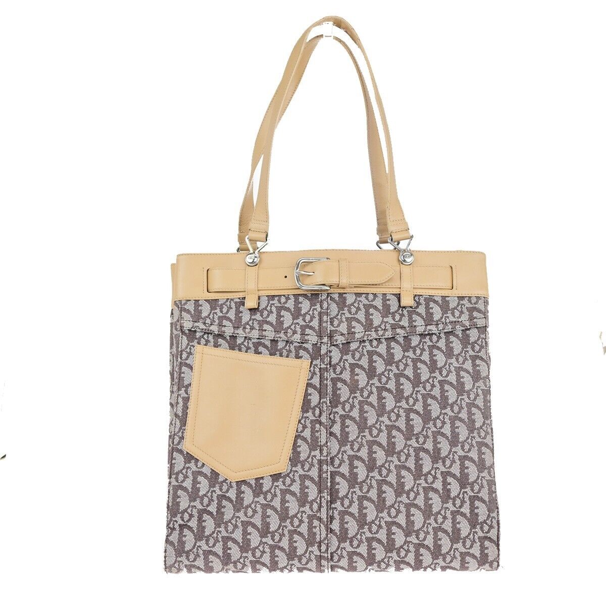Dior Trotter Brown Canvas Handbag (Pre-Owned)