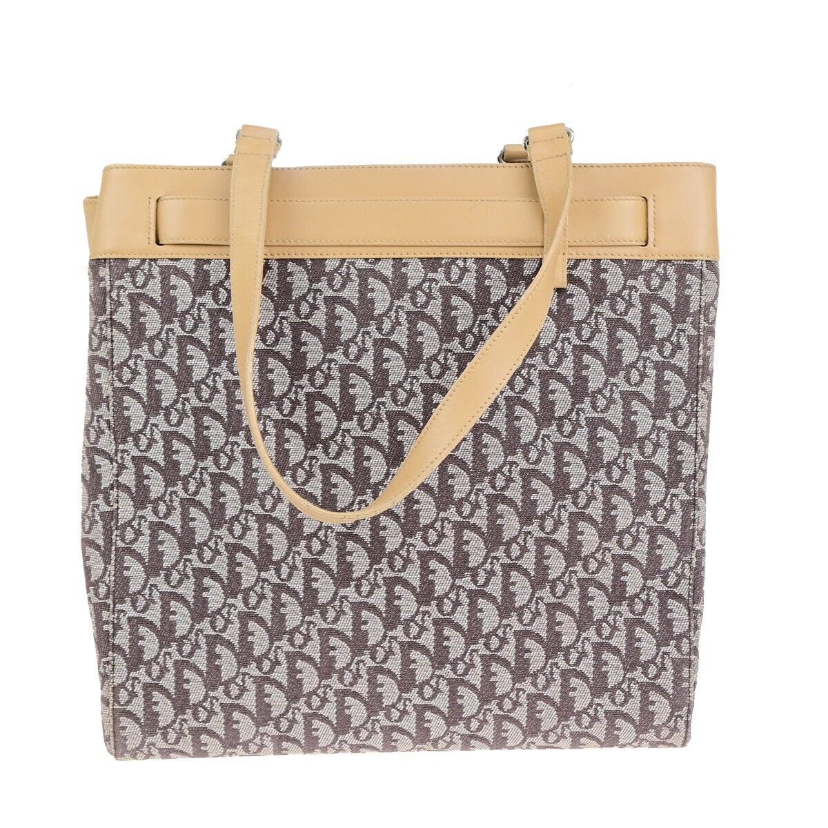 Dior Trotter Brown Canvas Handbag (Pre-Owned)