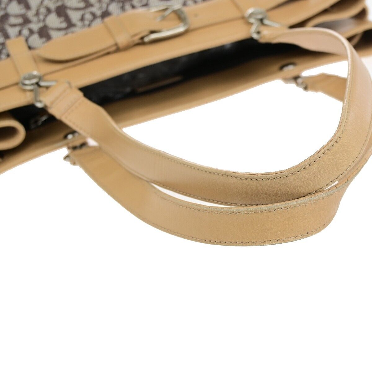 Dior Trotter Brown Canvas Handbag (Pre-Owned)