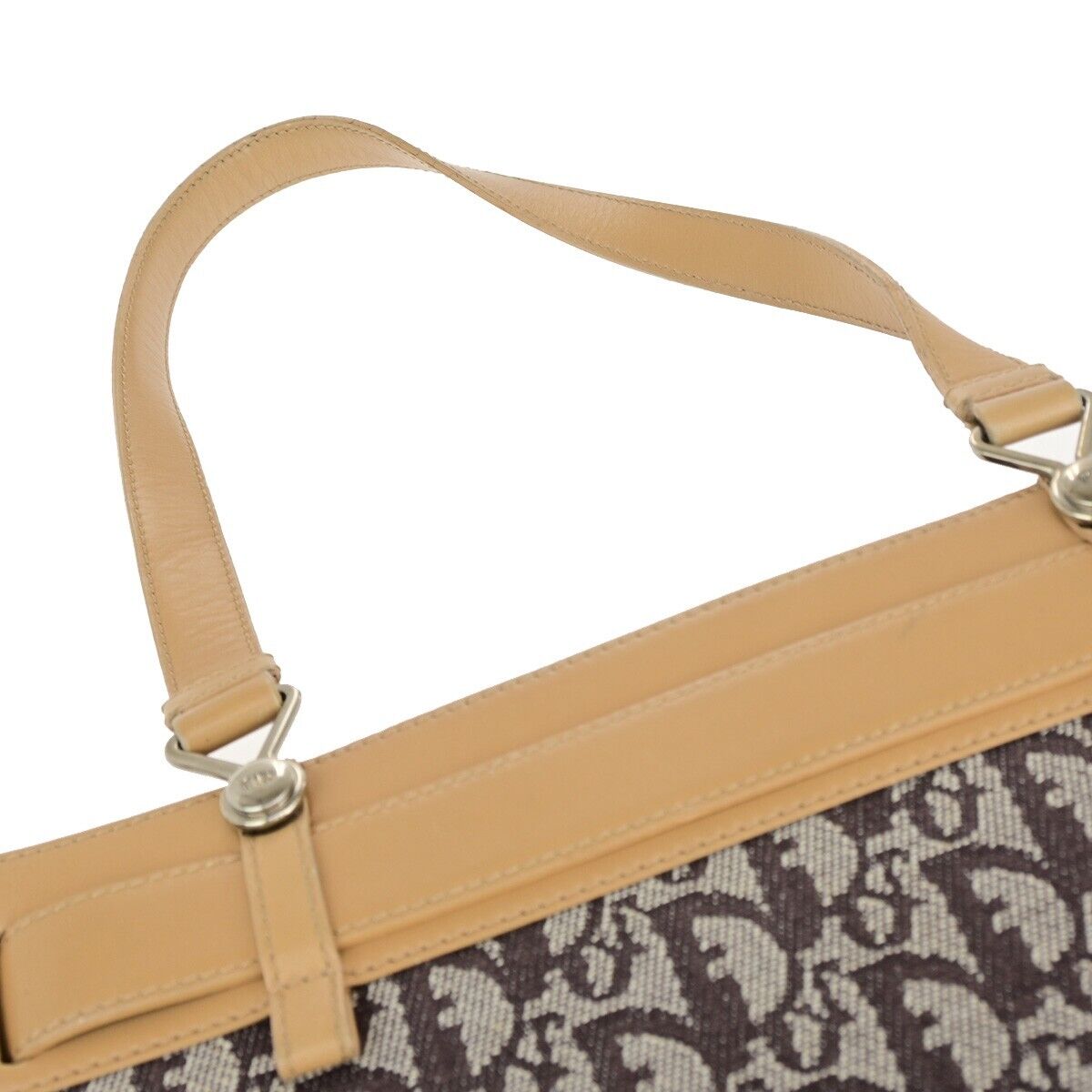 Dior Trotter Brown Canvas Handbag (Pre-Owned)