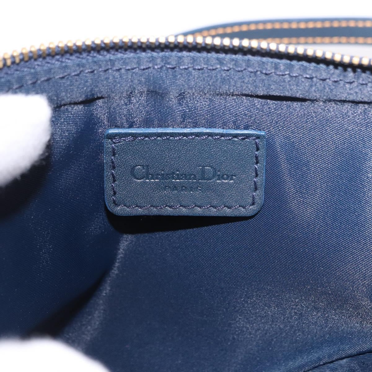 Christian Dior Vintage Saddle Bag Canvas Navy Canvas Clutche & Pouche Bag (Pre-Owned)