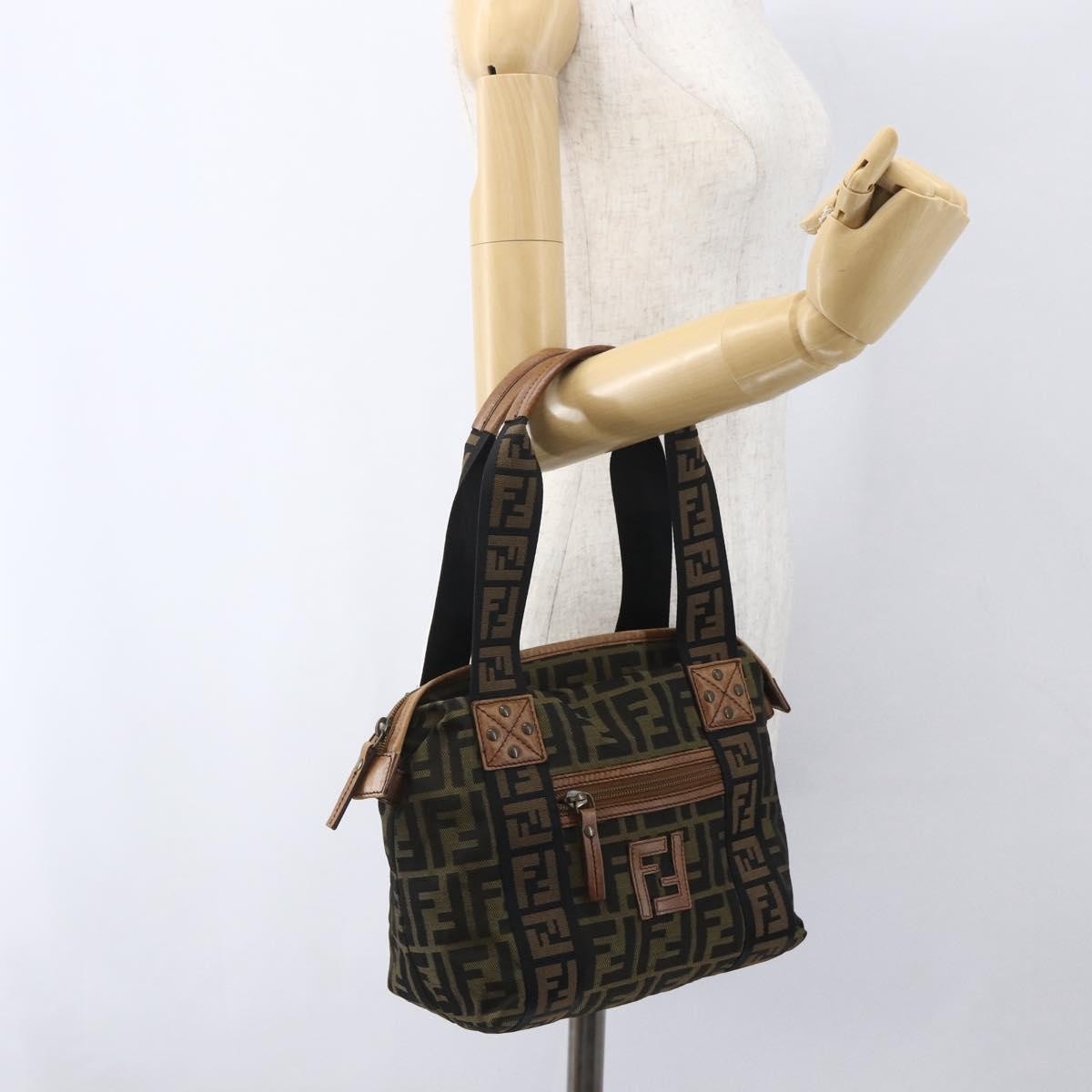 Fendi Vintage Ff Zip Zucca Canvas Brown Canvas Tote Bag Bag (Pre-Owned)