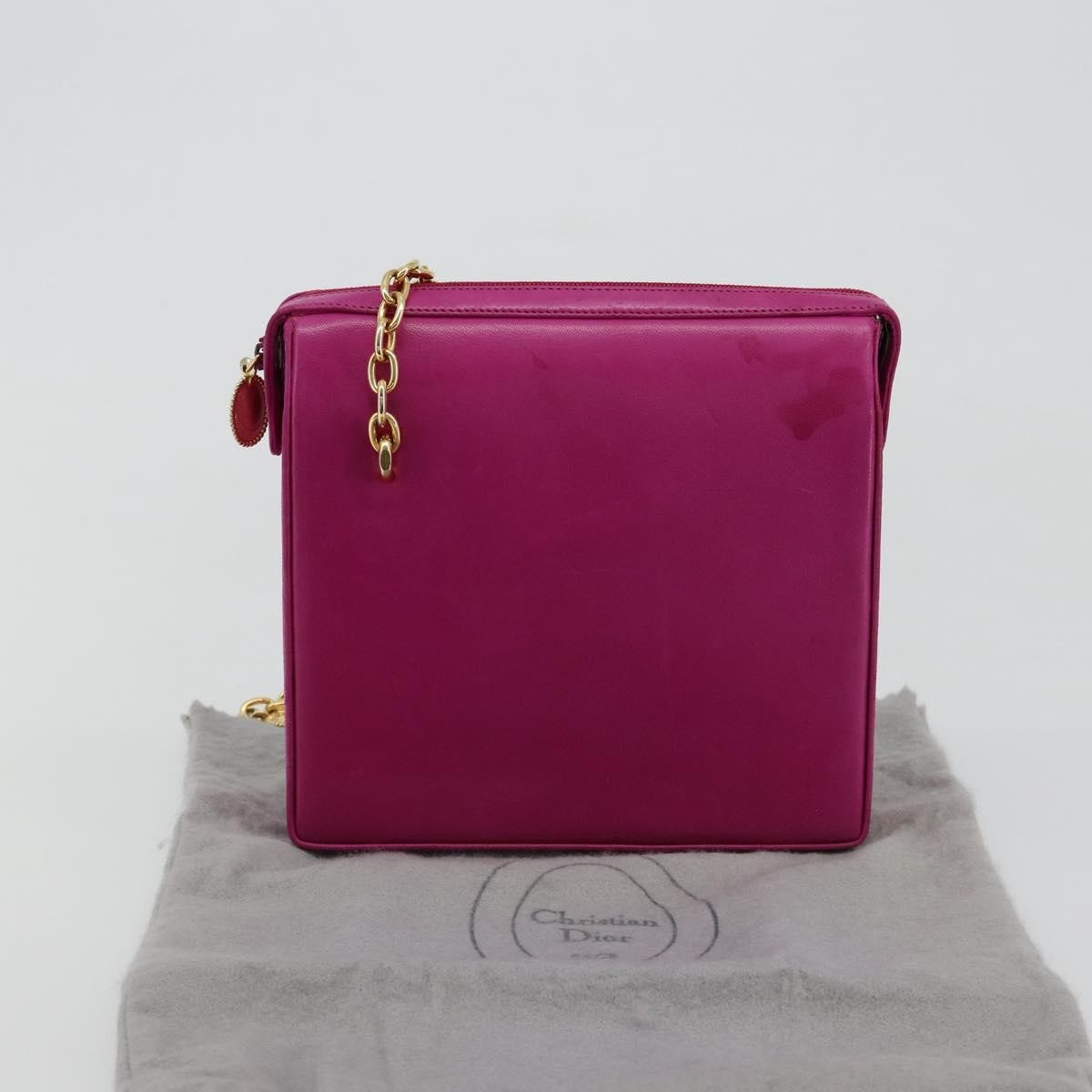 Christian Dior Chain Pink Leather Shoulder Bag Bag (Pre-Owned)