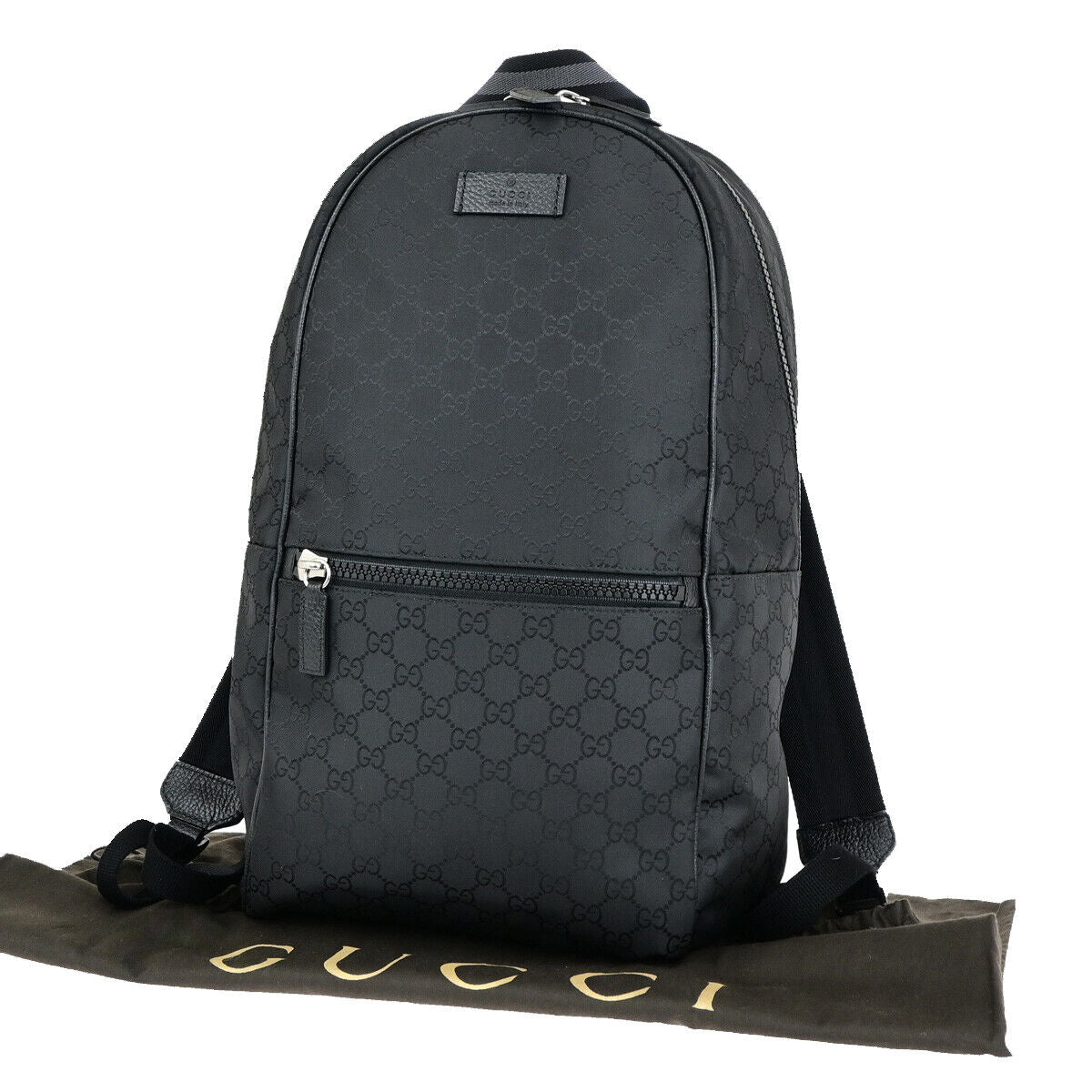 Gucci Sherry Black Synthetic Backpack Bag (Pre-Owned)