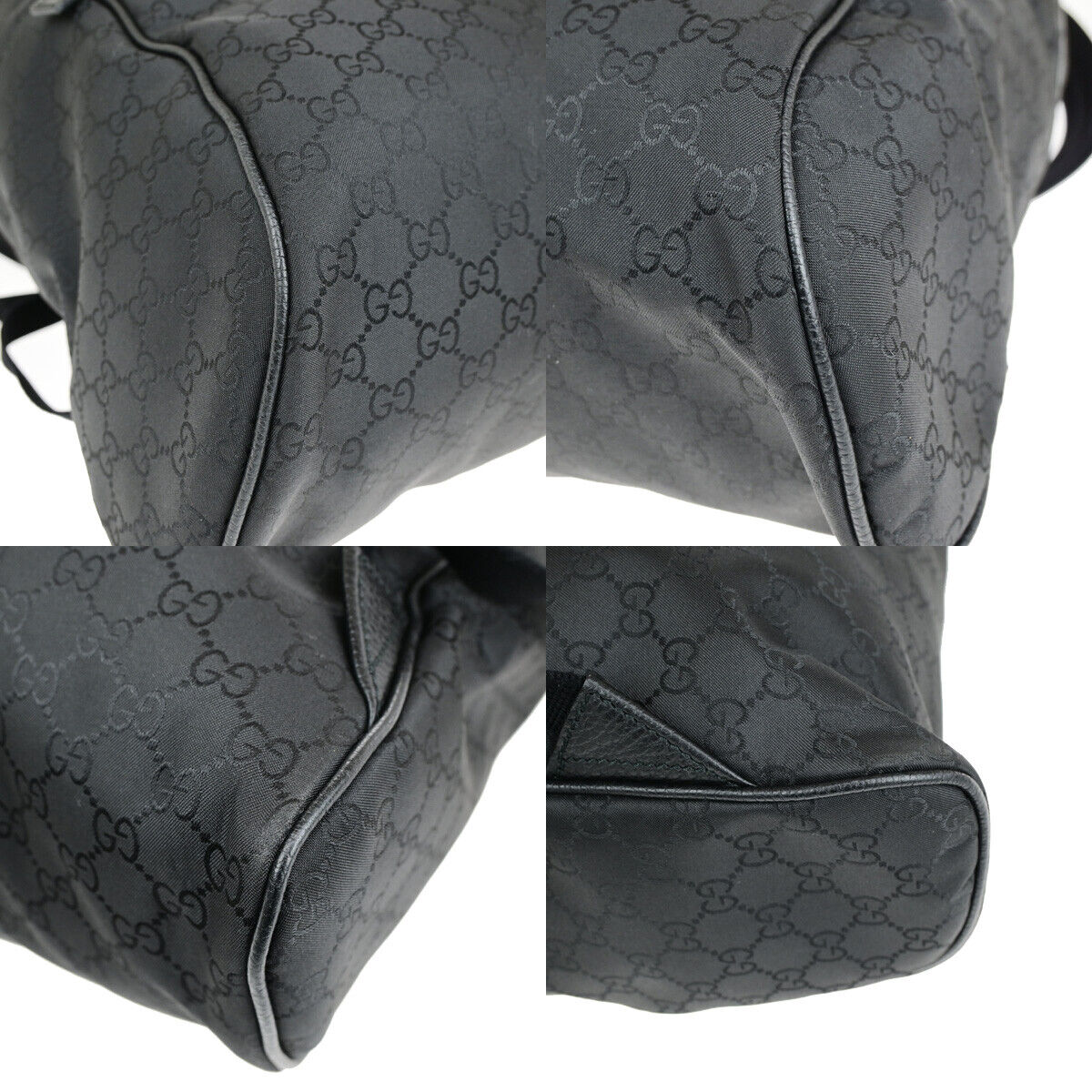 Gucci Sherry Black Synthetic Backpack Bag (Pre-Owned)